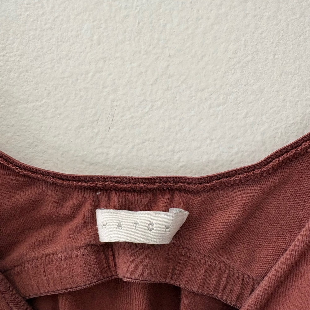 HATCH Maternity Pima Cotton Nursing Camisole Terracotta Red Small V-Neck Tank - Picture 3 of 7